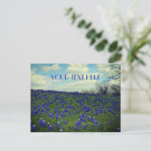 Bluebonnets Blue Flowers Texas Texan Floral Postkarte (Stehend Vorderseite)
