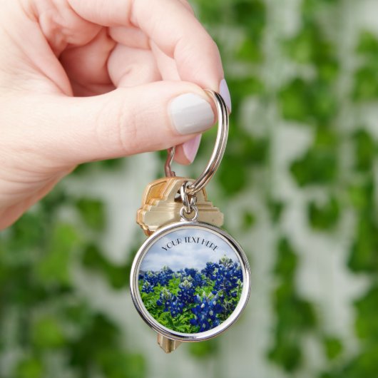Bluebonnets Blue Flowers Texas texan Floral Schlüsselanhänger (Hand)