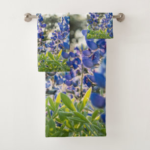 Bluebonnets Blue Flowers Texas Texan Staat Floral Badhandtuch Set