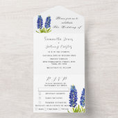 Bluebonnets Blue Wildblume Floral Lupin Wedding All In One Einladung (Innen Boden)