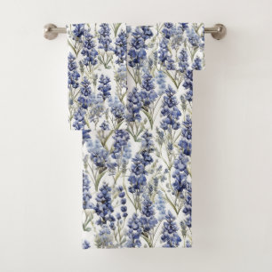 Bluebonnets Blume Blue Watercolor-Wildblumen Badhandtuch Set