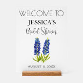 Bluebonnets Blume Brautparty Begrüßungszeichen Acrylschild (Vorderseite)