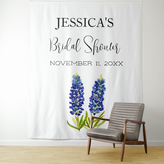 Bluebonnets Blume Brautparty Begrüßungszeichen Wandteppich (Beispiel)