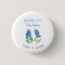 Bluebonnets Blume Texas Baby Shower Girl Button