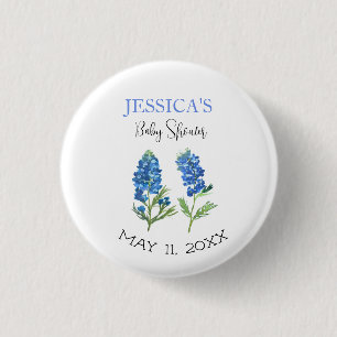 Bluebonnets Blume Texas Baby Shower Girl Button