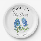 Bluebonnets Blume Texas Baby Shower Girl Pappteller (Vorderseite)