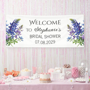 Bluebonnets Blumen Rustikales Brautparty Banner