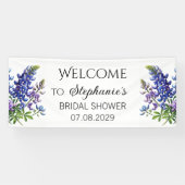 Bluebonnets Blumen Rustikales Brautparty Banner (Horizontal)