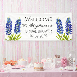 Bluebonnets Blumen Rustikales Brautparty Banner