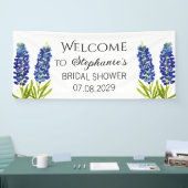 Bluebonnets Blumen Rustikales Brautparty Banner (Messe)