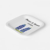 Bluebonnets Blütenblühende Boho Wasserfarbenhochze Pappteller (Gewinkelt)