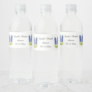 Bluebonnets Brautparty Blau Florale Hochzeit Wasserflaschenetikett