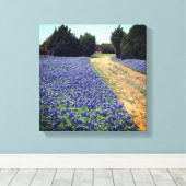 Bluebonnets Dirt Road Print Leinwanddruck (Insitu (Holzboden))
