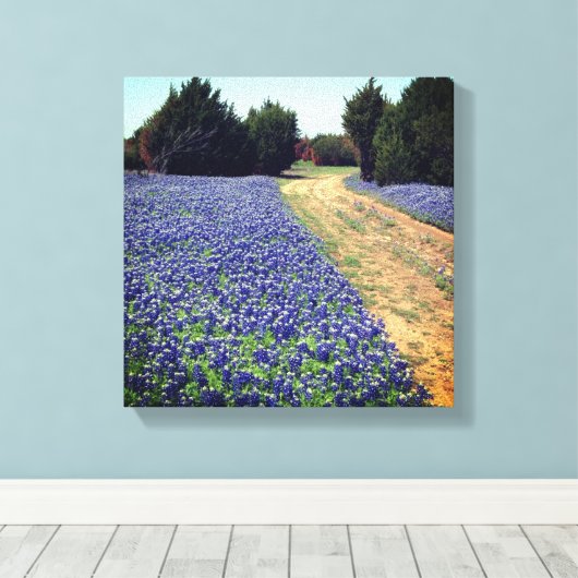 Bluebonnets Dirt Road Print Leinwanddruck (Insitu (Holzboden))