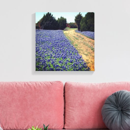 Bluebonnets Dirt Road Print Leinwanddruck (Insitu (Wohnzimmer))