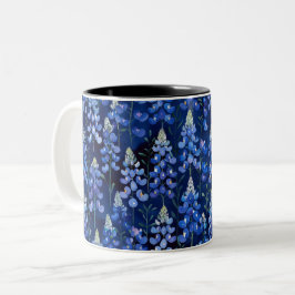Bluebonnets - dunkelblaue Texas-Blume Zweifarbige Tasse