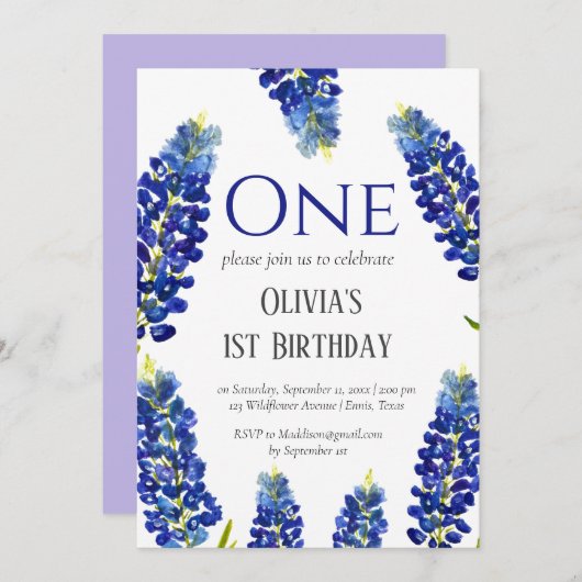 Bluebonnets Einladung (Vorne/Hinten)