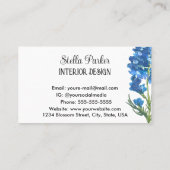 Bluebonnets Elegant Floral Texas Business Card Visitenkarte (Rückseite)