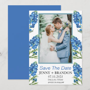 Bluebonnets Elegantes Foto Save The Date
