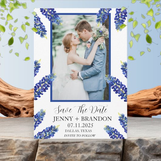 Bluebonnets Elegantes Foto Save The Date