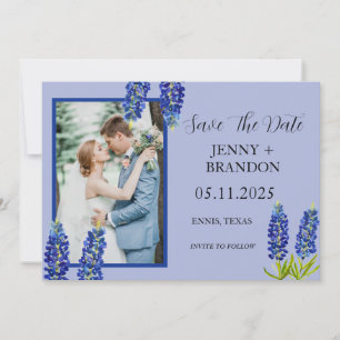 Bluebonnets Elegantes Foto Save The Date