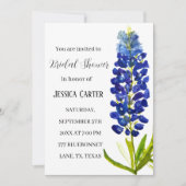 Bluebonnets Floral Watercolor Boho Brautparty Einladung (Vorderseite)