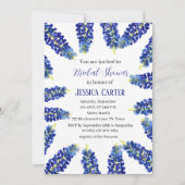 Bluebonnets Floral Watercolor Boho Brautparty Einladung (Vorderseite)