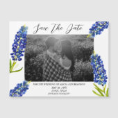 Bluebonnets Foto Wedding Spring Script Magnet (Vorderseite)