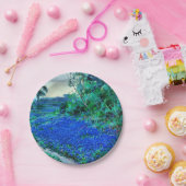 Bluebonnets in der misty Morning Paper Plate Pappteller (Party)