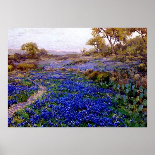 Bluebonnets in Twilight, nördlich von San Antonio Poster (Vorne)