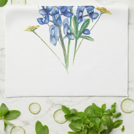 Bluebonnets Küchentuch (Gefaltet)
