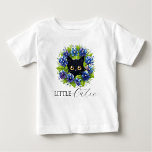 Bluebonnets Niedlich Cat Texas Aquarell Floral Bab Baby T-shirt