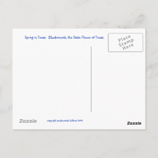 Bluebonnets Postkarte (Rückseite)