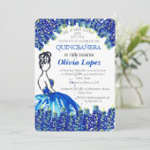 Bluebonnets Quinceañera Blaue Wildblume Geburtstag Einladung (Stehend Vorderseite)