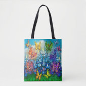 Bluebonnets Regenbogen der Fee Tote Tasche (Vorderseite)