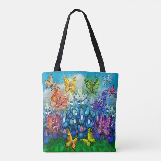 Bluebonnets Regenbogen der Fee Tote Tasche (Rückseite)