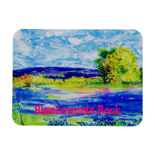 Bluebonnets Rock Magnet (Horizontal)