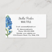 Bluebonnets Texas Blue Floral Business Card Visitenkarte (Rückseite)