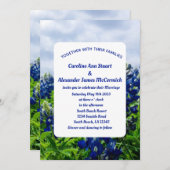 Bluebonnets Texas Blue Floral Elegant Wedding Inv Einladung (Vorne/Hinten)