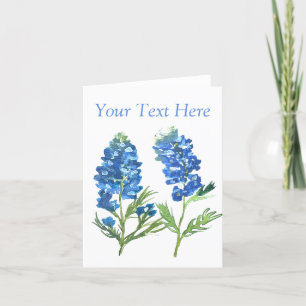 Bluebonnets Texas Blue Floral Vintage Wasserfarbe Dankeskarte