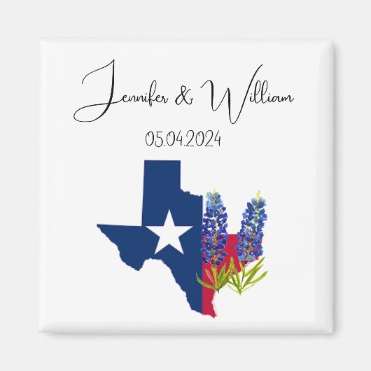 Bluebonnets Texas Blume Aquarell Blumenzehen Magnet (Vorne)