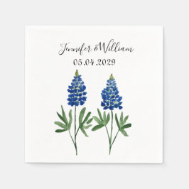 Bluebonnets Texas Blume Aquarell Blumenzehen Serviette