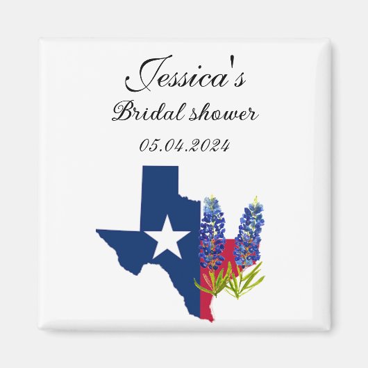 Bluebonnets Texas Blume Floral Brautparty Magnet (Vorne)