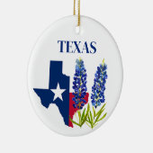 Bluebonnets Texas Blume Floral Texan Flag Keramik Ornament (Rechts)