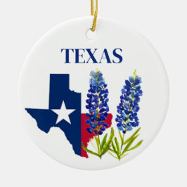 Bluebonnets Texas Blume Floral Texan Flag Keramik Ornament