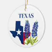 Bluebonnets Texas Blume Floral Texan Flag Keramik Ornament (Links)