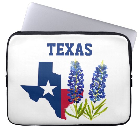 Bluebonnets Texas Blume Floral Texan Flag Laptopschutzhülle (Vorderseite)
