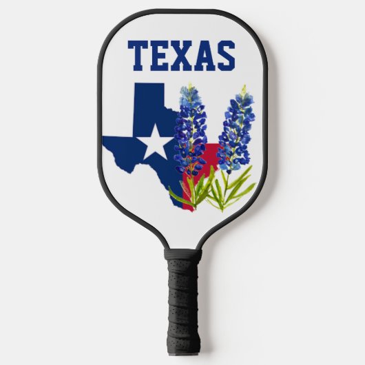 Bluebonnets Texas Blume Floral Texan Flag Pickleball Schläger (Vorderseite)