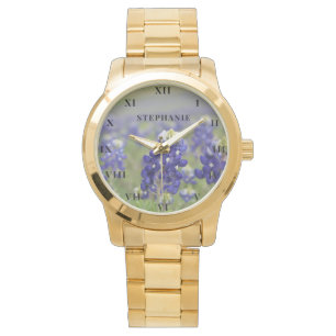 Bluebonnets Texas Blume Lupine Armbanduhr