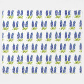 Bluebonnets Texas Blume Wildblume Aquarell Fleecedecke (Vorderseite (Horizontal))